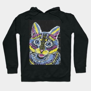 colorful cat face Hoodie